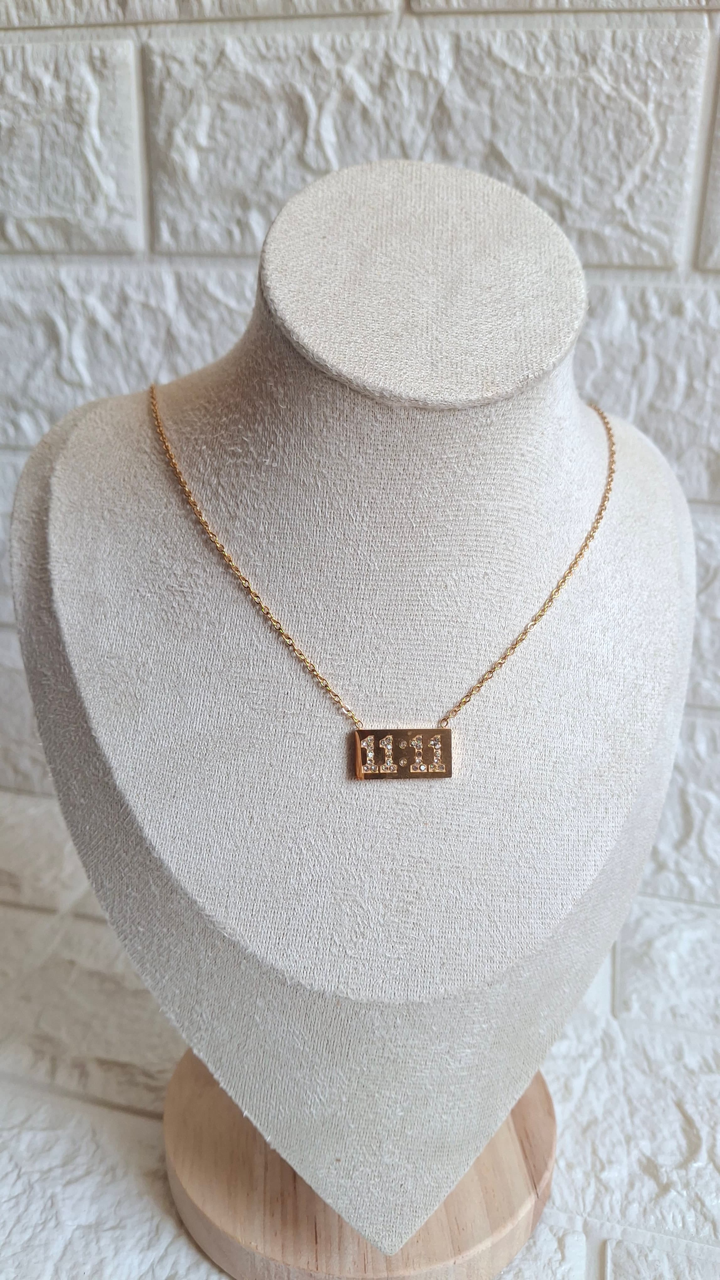11:11 Necklace with Crystal Stones