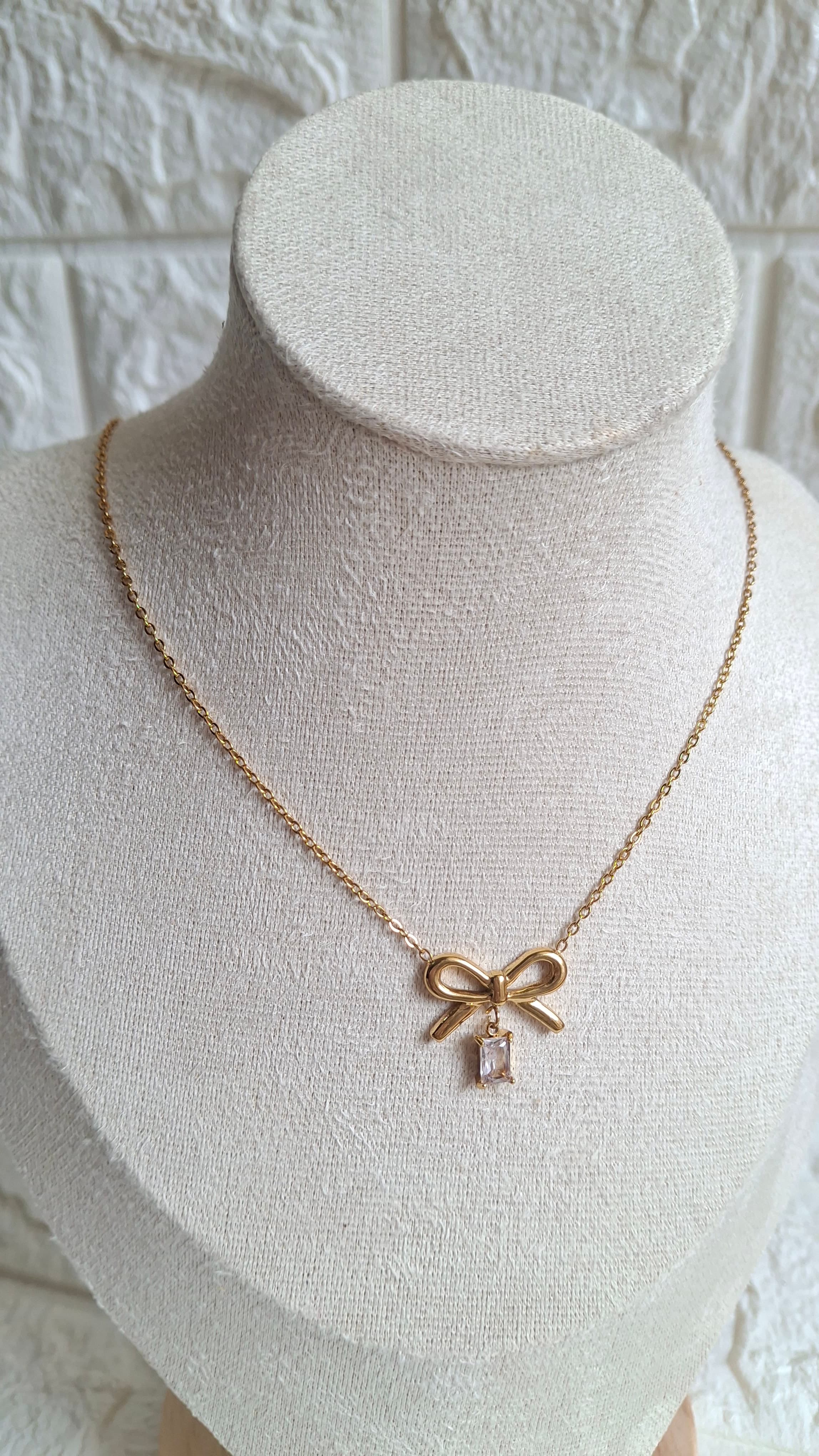 Coquette Ribbon Charm Necklace