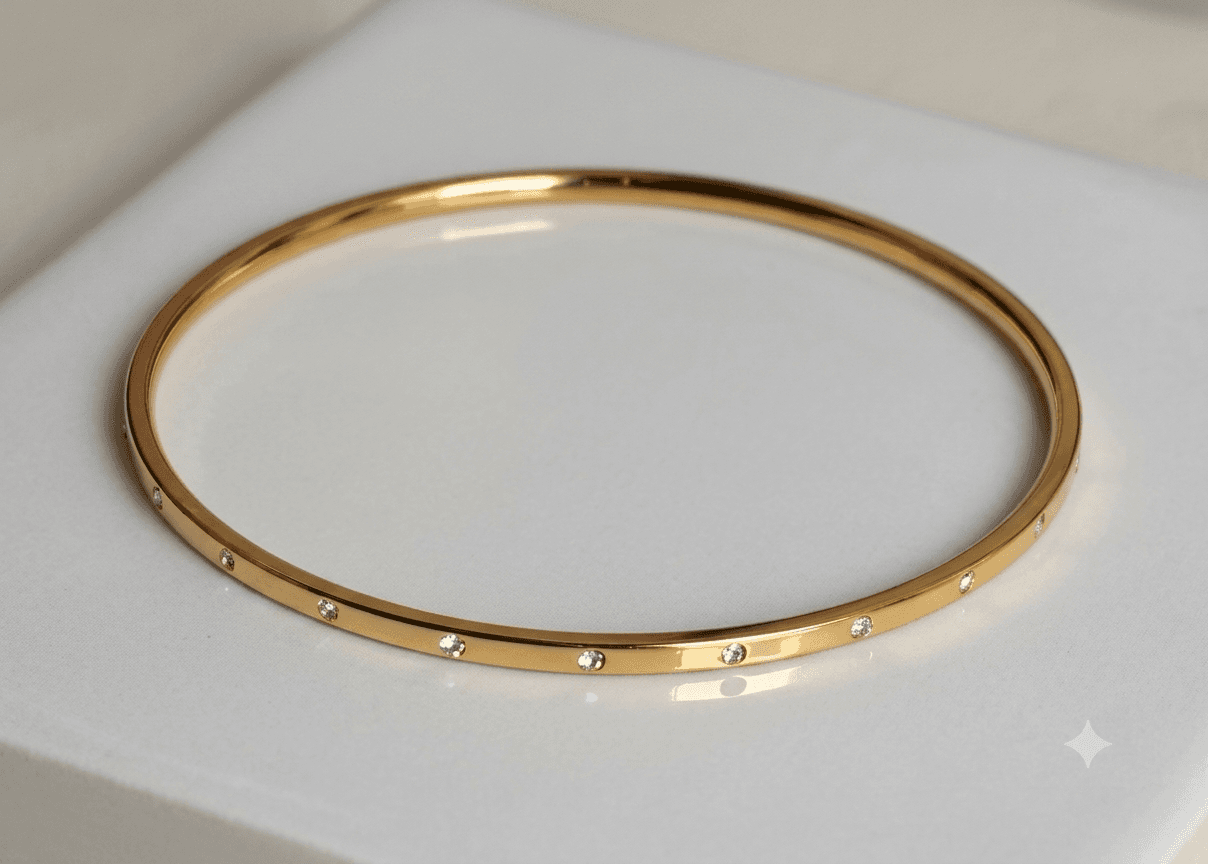 Minimalist Slim Crystal Studded Bracelet 