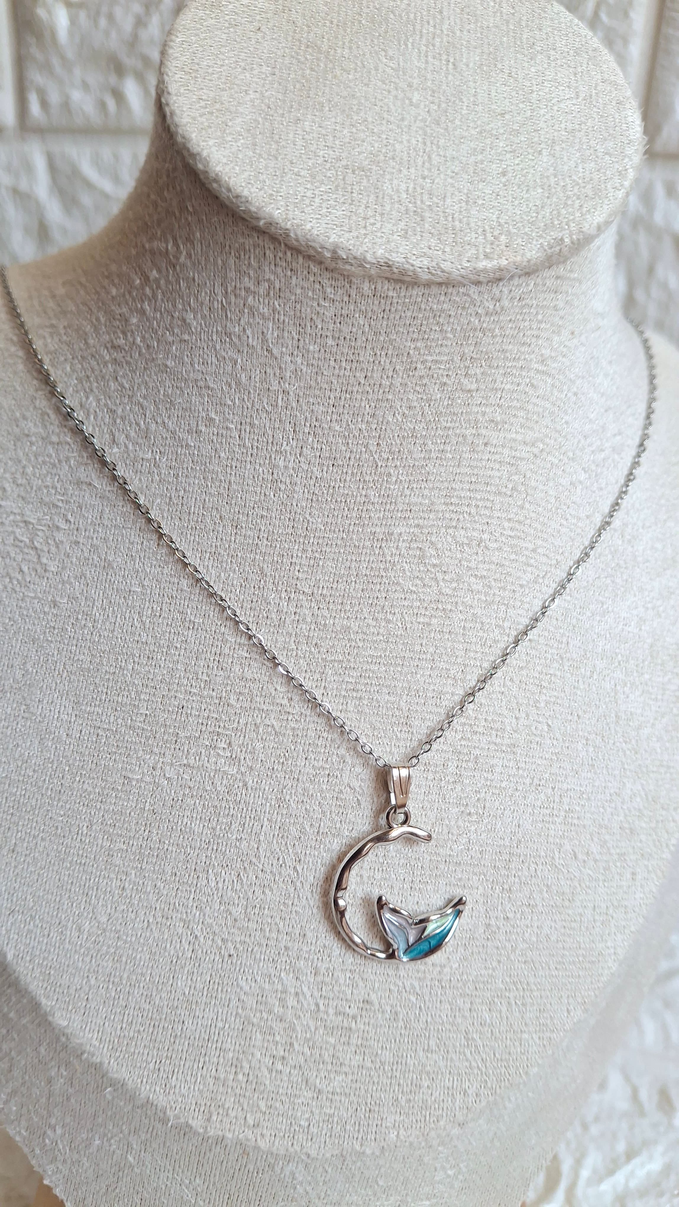 Ocean Moon Silver Pendant Necklace