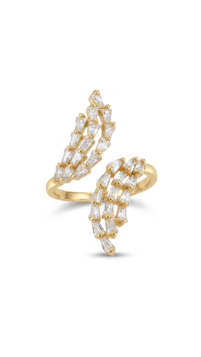 Crystal Wing Wrap Adjustable Ring