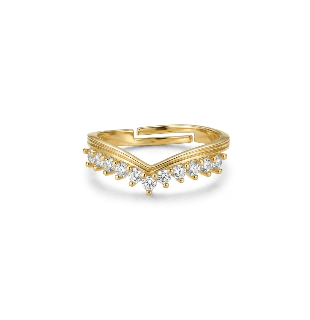 Dainty Promise Chevron Adjustable Ring 