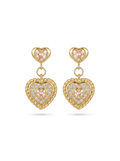 Amour Halo Heart Dangle Earrings