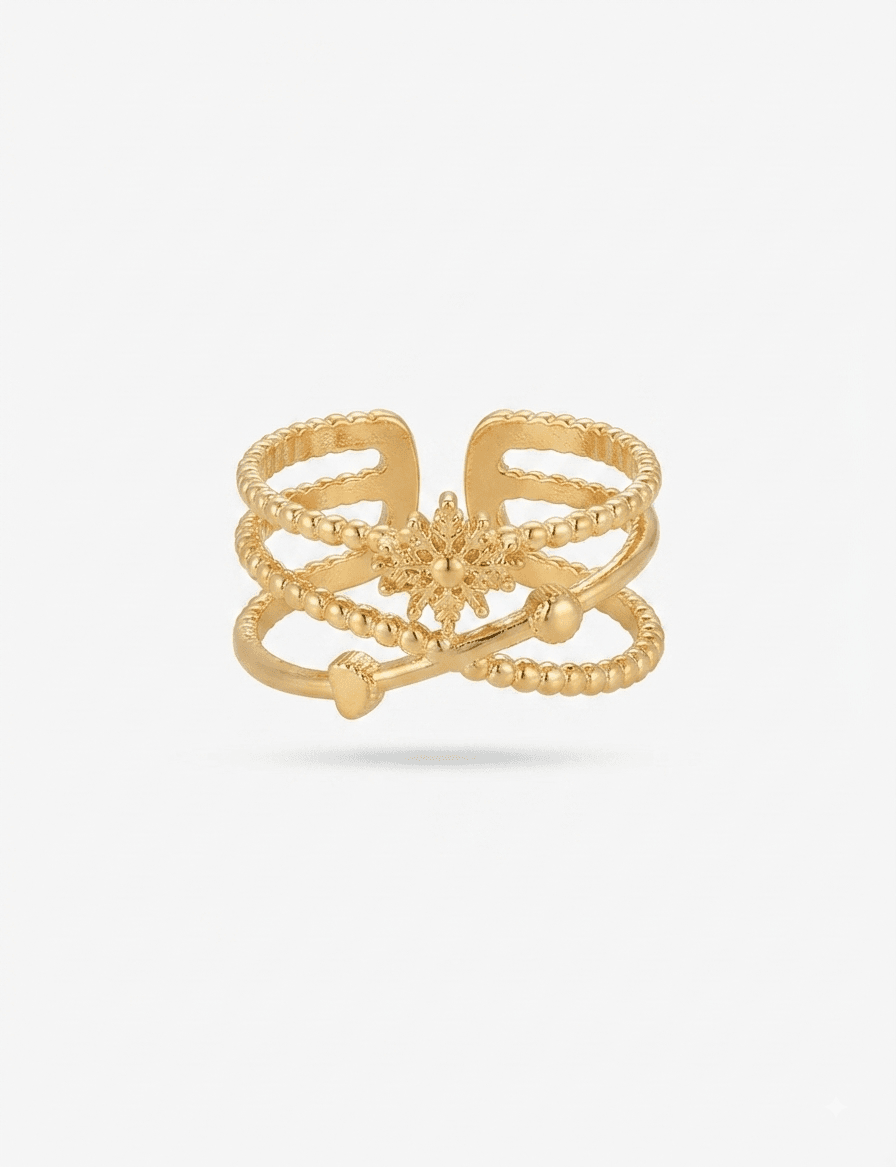 Orbiting Star Adjustable Statement Ring