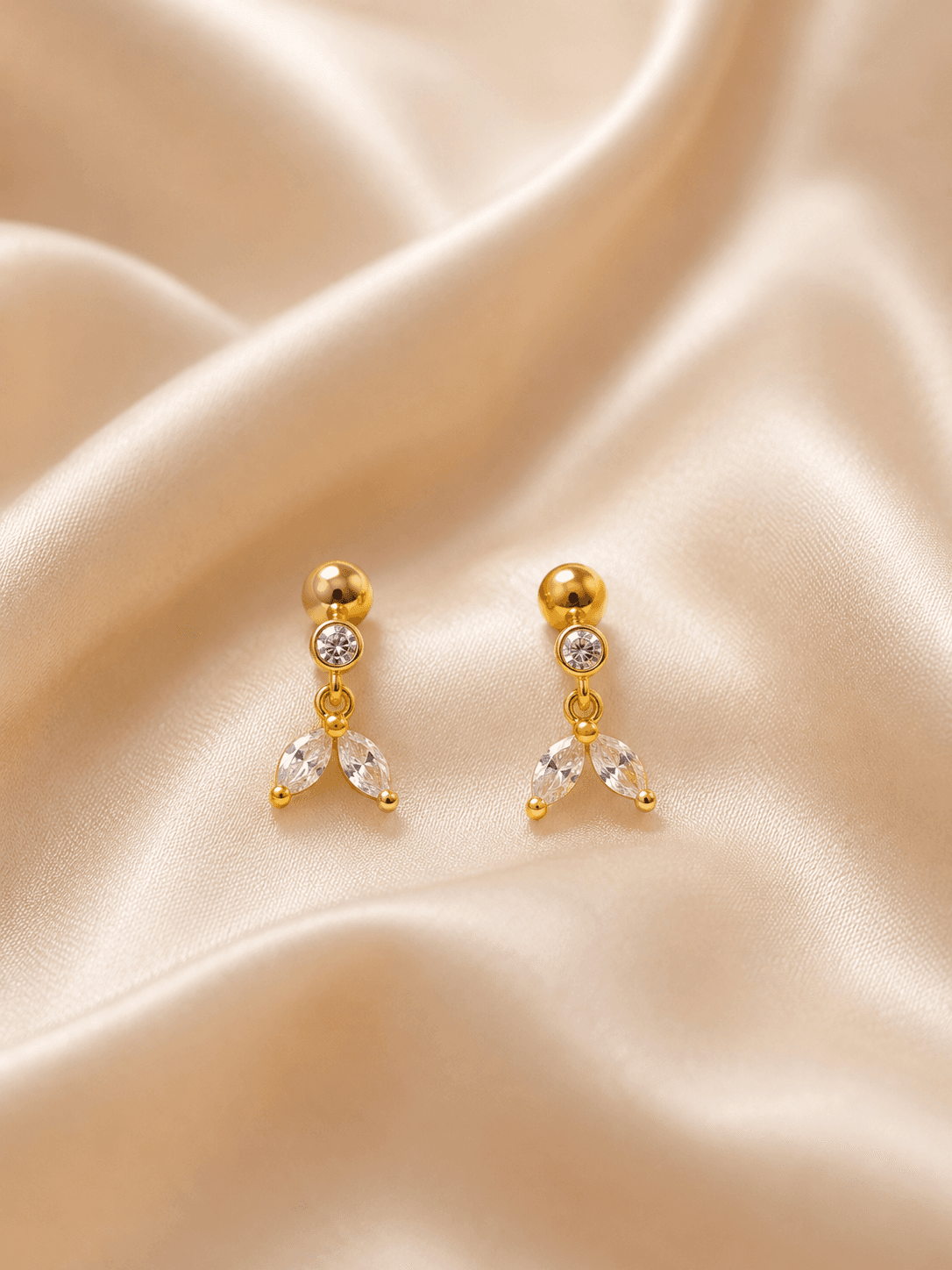Marquise Crystal Fishtail Ball-Back Stud